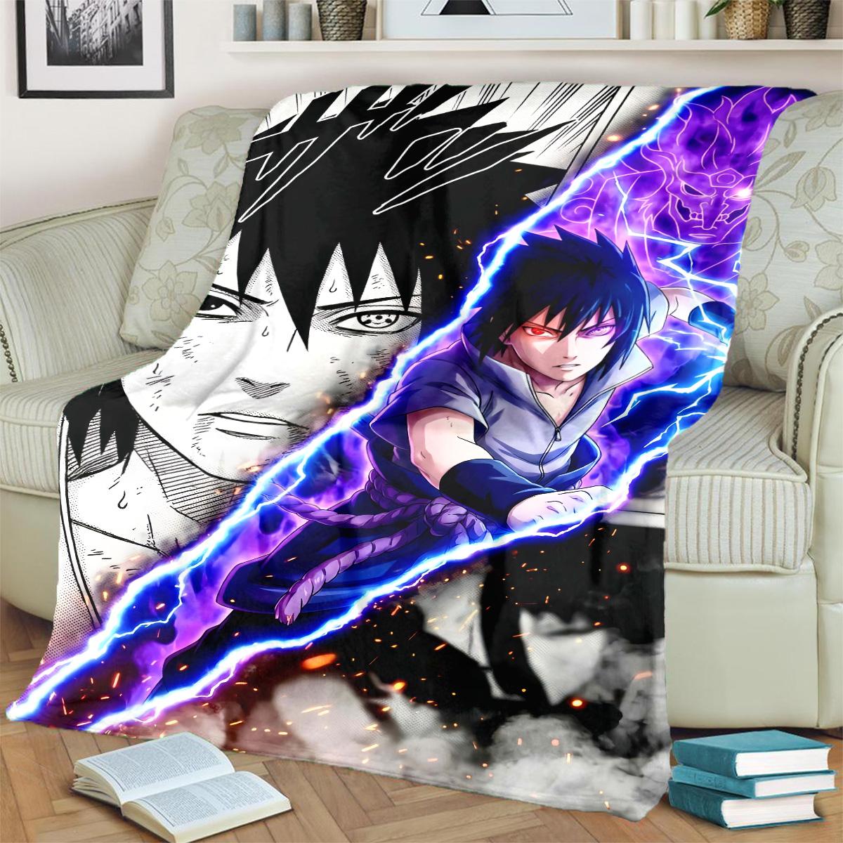 

Anime-Naruto Print Blanket Warm Comfortable Flannel Blanket for Bedrooms, Sofas, Beds, Chairs, Picnics, Travel -LXR71 75x90cm