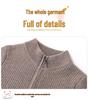 Kids' Unisex Wool Zip Cardigan: Half-Collar, Long-Sleeve Fashion Sweater