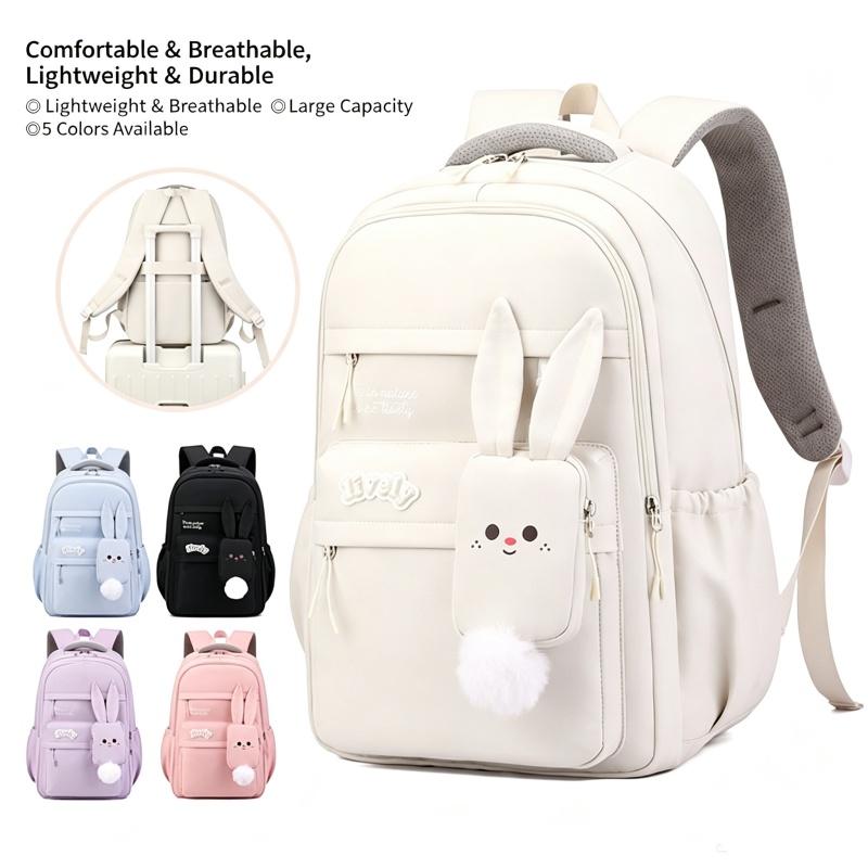 Cute Cartoon Teenager Girl Schoolbag Large Capacity Primary School Grades 3-6 Book Bag Simple Super Lightweight Junior High School Student Backpacks