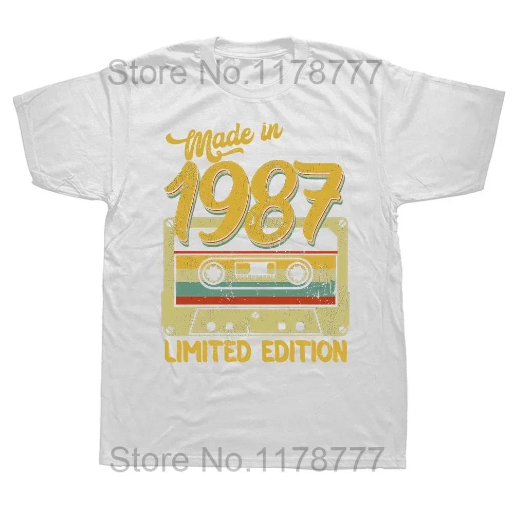 Lustige Legende Geboren 1987 37. Geburtstagsgeschenke 37 Jahre alt T-Shirt Tops Rundhals Kurzarm Mode T-Shirt Lässig Basic T-Shirts