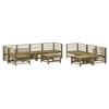 VidaXL Salon de Jardin avec Coussins 10 pcs, Canapé avec Dossier, Ensemble de Meubles avec Table Basse Patio Terrasse, Bois 3186101