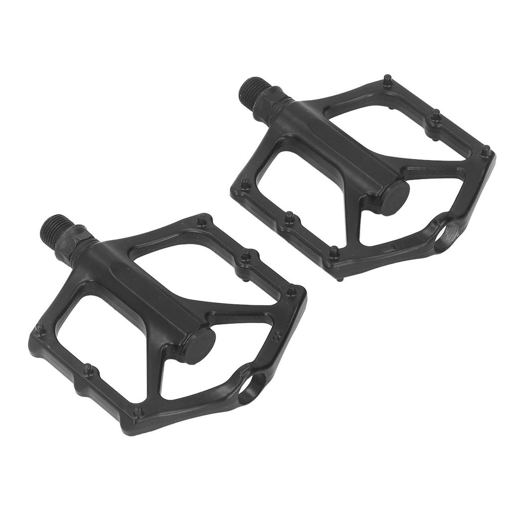 2PCS Bike Pedals Black Platform Pedals Anti Skid Effortless Cycling Bike Parts with Bearing for Mountain Road Bikes