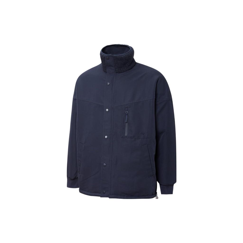 Puma MMQ Reversible Fleece Stand Collar Jacket, Unisex, Blue
