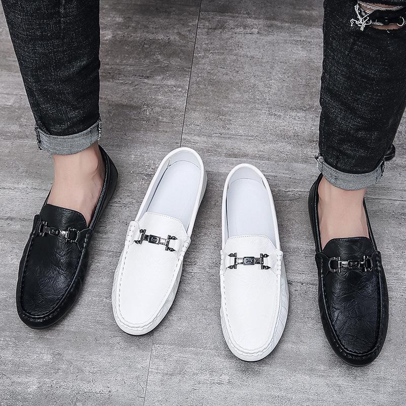 Men's Shoes Doudou Shoes Summer New Korean Version Fashion Casual Leather Shoes Soft Sole Soft Surface Men's Shoes
