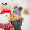 Kids Beanie Fall Winter Knitted Hat with 2 Pompom for Boys Girls 1-4 Years Old Warm Beanie Toddler Hat for Outdoor Activities