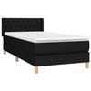 3130483 vidaXL Lit à sommier tapissier avec matelas Noir 90x200 cm Tissu