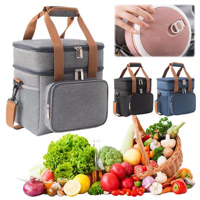 13L Isolierte Kühltasche mit zwei Fächern, tragbare Isolier-Handtasche, große Kapazität, isolierte Lunchtasche für Camping, Picknick