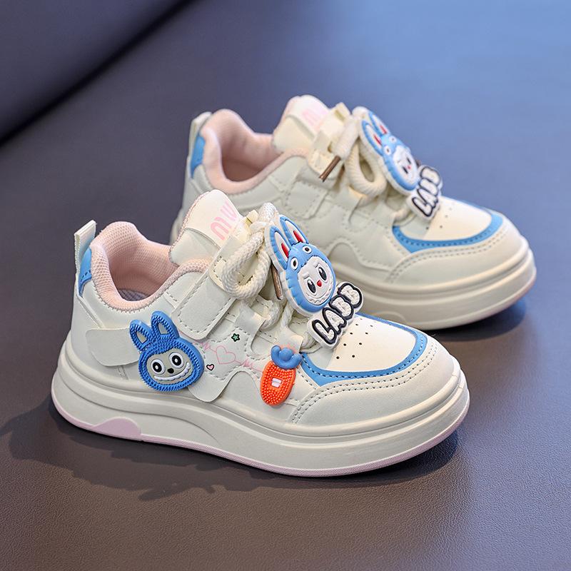 Girls' sports shoes 2025 new autumn boys' board shoes children's fashion cartoon casual shoes student white shoes tide