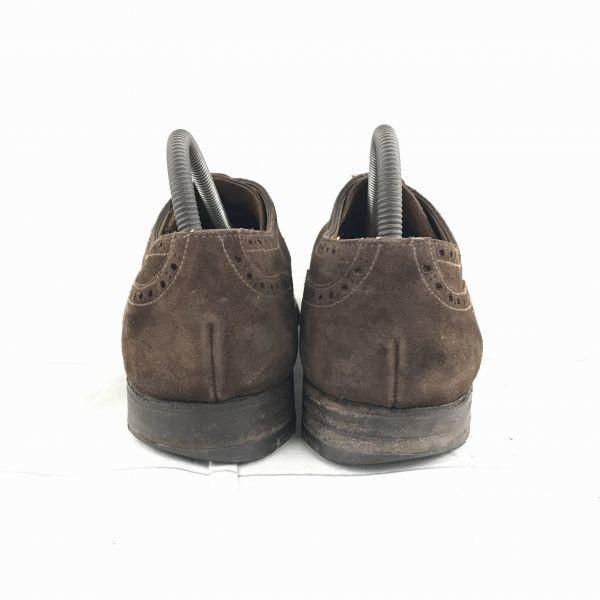 FBINBS HAND WERK Suede Leather Punched Cap Toe Shoes [26.0 / Brown] V-Front Goodyear Welt Business(USED)
