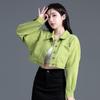Lake Blue Women's High-Waist Petite Denim Jacket - Colorful Spring/Autumn 2025 Collection - Ultra Short Length
