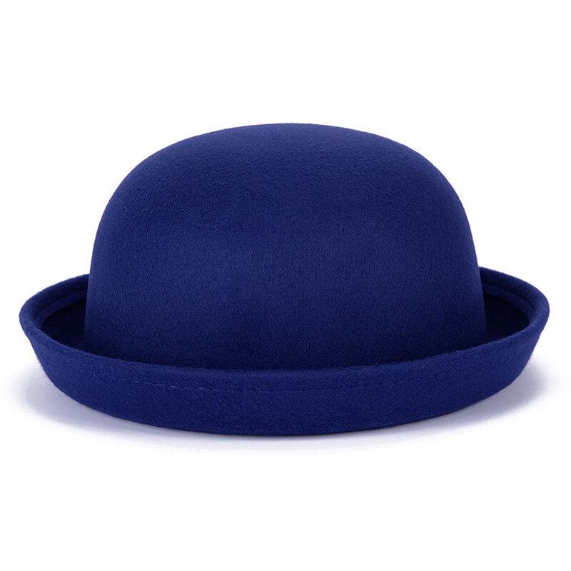 ZHENYUEQI Parent-Child Imitation Wool Felt British Round Top Hat