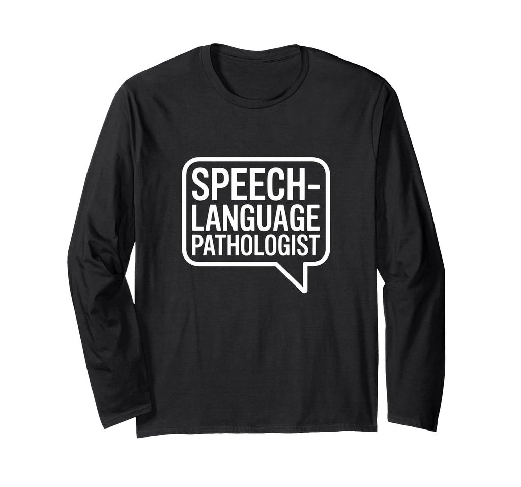 Pathologist Speech Bubble Artwork Speech-Language (SLP) Long-Sleeve T-Shirt