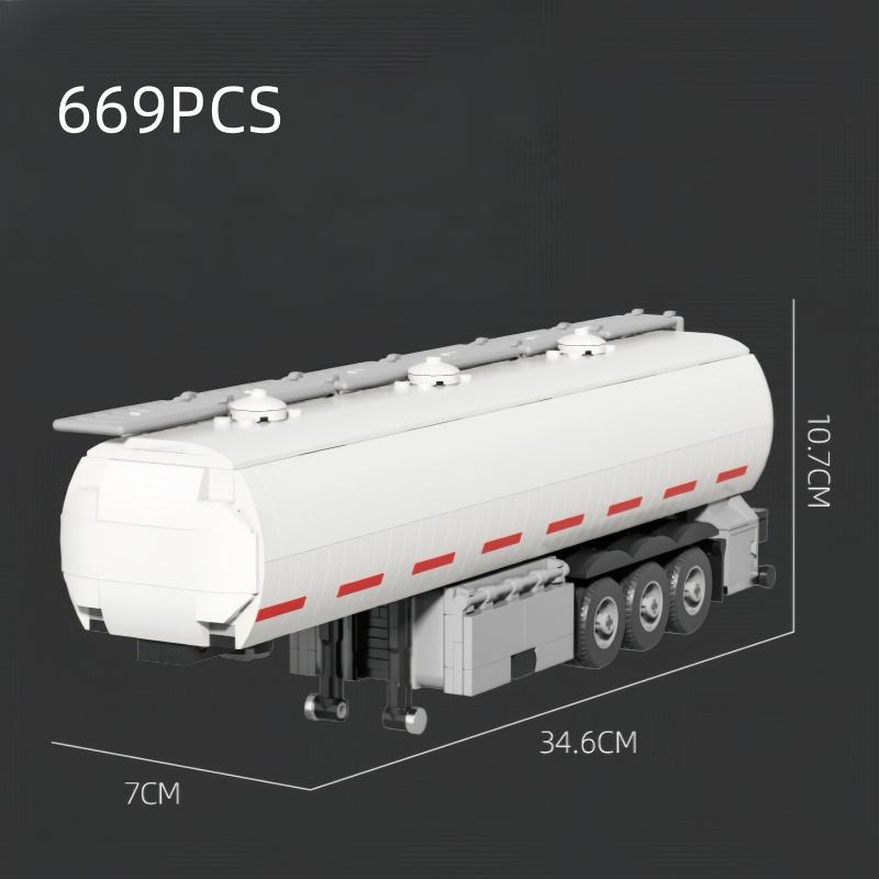KNEW BUILT European Truck Semi-TrailerOil TankerContainer Trailer Building Block Toys-Boys' Educational AssemblyFestival Gift