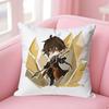 Zhongli GGenshin Impact Pillow Cases for Bedroom Living Room Sofa Home Decor Polyester Cushion Cover with Zipper