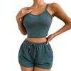 European & American Women's Sexy Solid Color Camisole and Shorts Set - Slim Fit Fashion