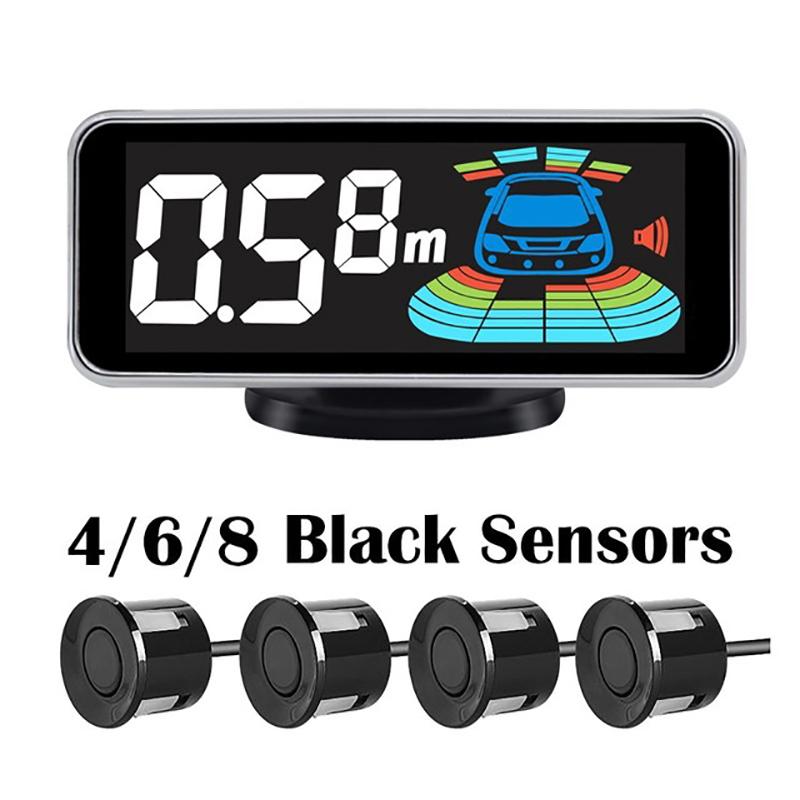 Multiple Radar Parking Sensor Kit Backlight Parktronic LED Display System Backup Monitor Detector Assistant 4/6/8 Sensor Alarm