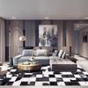 Retro American-Style Cowhide Carpet: High-Grade Leather Floor Mat for Living Room and Bedroom, Light Luxury, Soft, and Trendy Design.