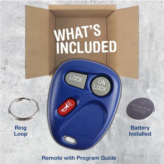 Key Fob Replacement for 1998 1999 2000 2001 2002 Remote, 3-Button 15732803,