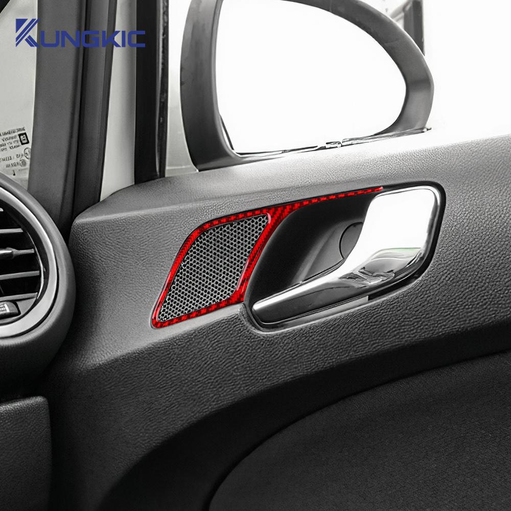 Real Soft Carbon Fiber Sticker For Opel Corsa 2007 2008 2009 2010 2011 2012 2013 2014 LHD RHD Car Door Handle Audio Frame Trim
