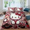 This Hello Kitty three-piece bedding set with a cartoon heart print, including one duvet cover and two pillowcases, makes a perf