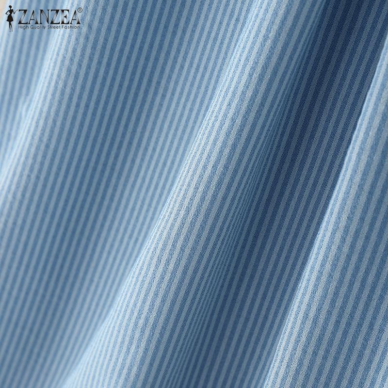 ZANZEA Women Casual Round Neck Summer Sleeveless Stripe Tank Tops