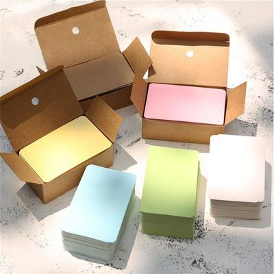 100pcs/box Craft Paper Card Color Blank Business Card Message Thank You Card Writing Card Label Bookmark Learning Card #468931