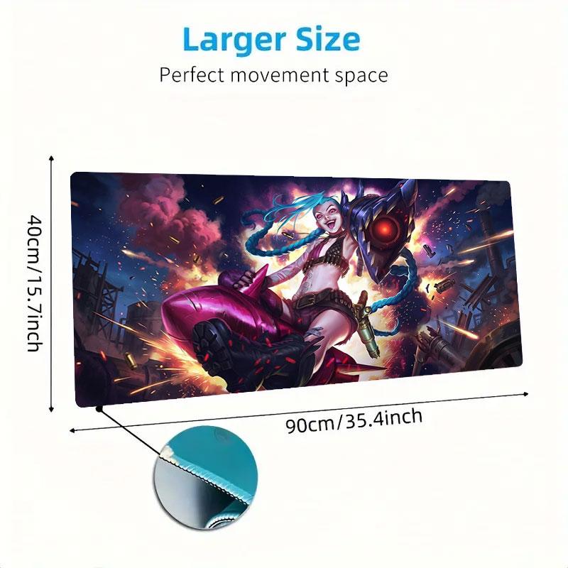 Cyberpunk Warrior Large Size Mouse Pad Large Gaming Table Cushion Nonslip Laptop Tablet Big Mousepad Xxl Mat Mini Pc Playmat With Lock Edge