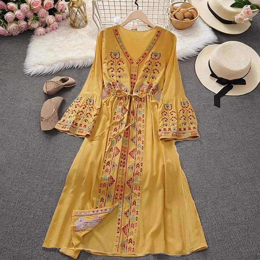 Women Dress Bohemian Beach Vacation for Beachwear Holidays Commuting Daily