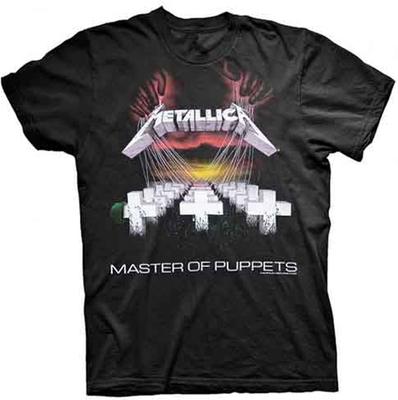 T-shirt Metallica Master of Puppets Logo della Band Ufficiale da Uomo Nera