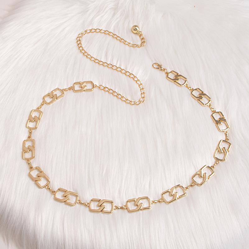 

Женская цепочка на талию с геометрическим дизайном, модная, золотистая, атмосферная, золотая