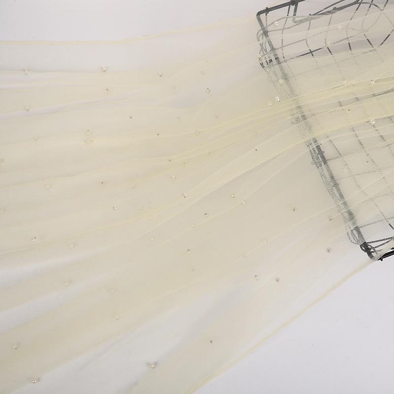 3D Pearl Beaded Mesh Wedding Dress Table Runner