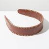 Non-Slip Leather Headband Solid Color Wide Edge Hairband Vintage Women Hair Hoop  Lady
