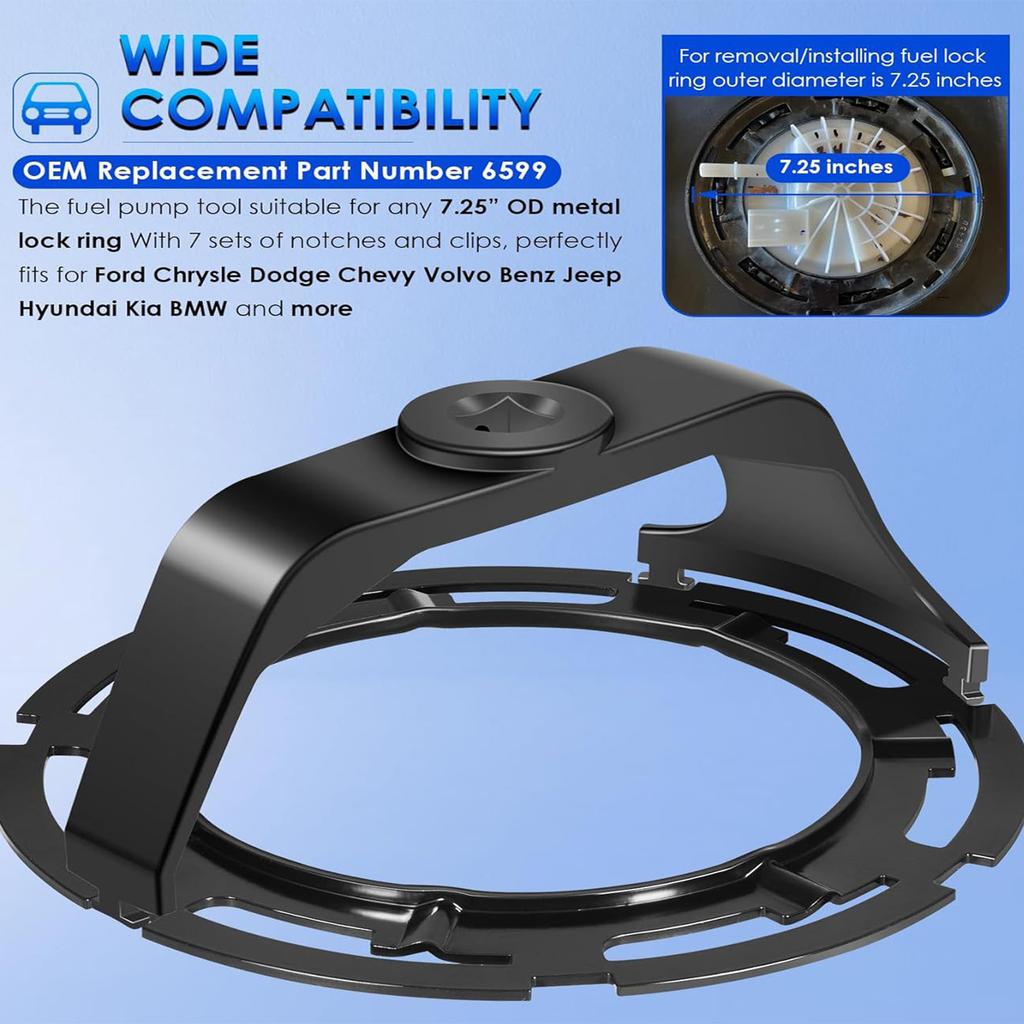 Oil Pump Sensers Removal and Installation Tool with 1/2in Square Drive Oil Tank Lock Rings Tool 6599 Aluminum