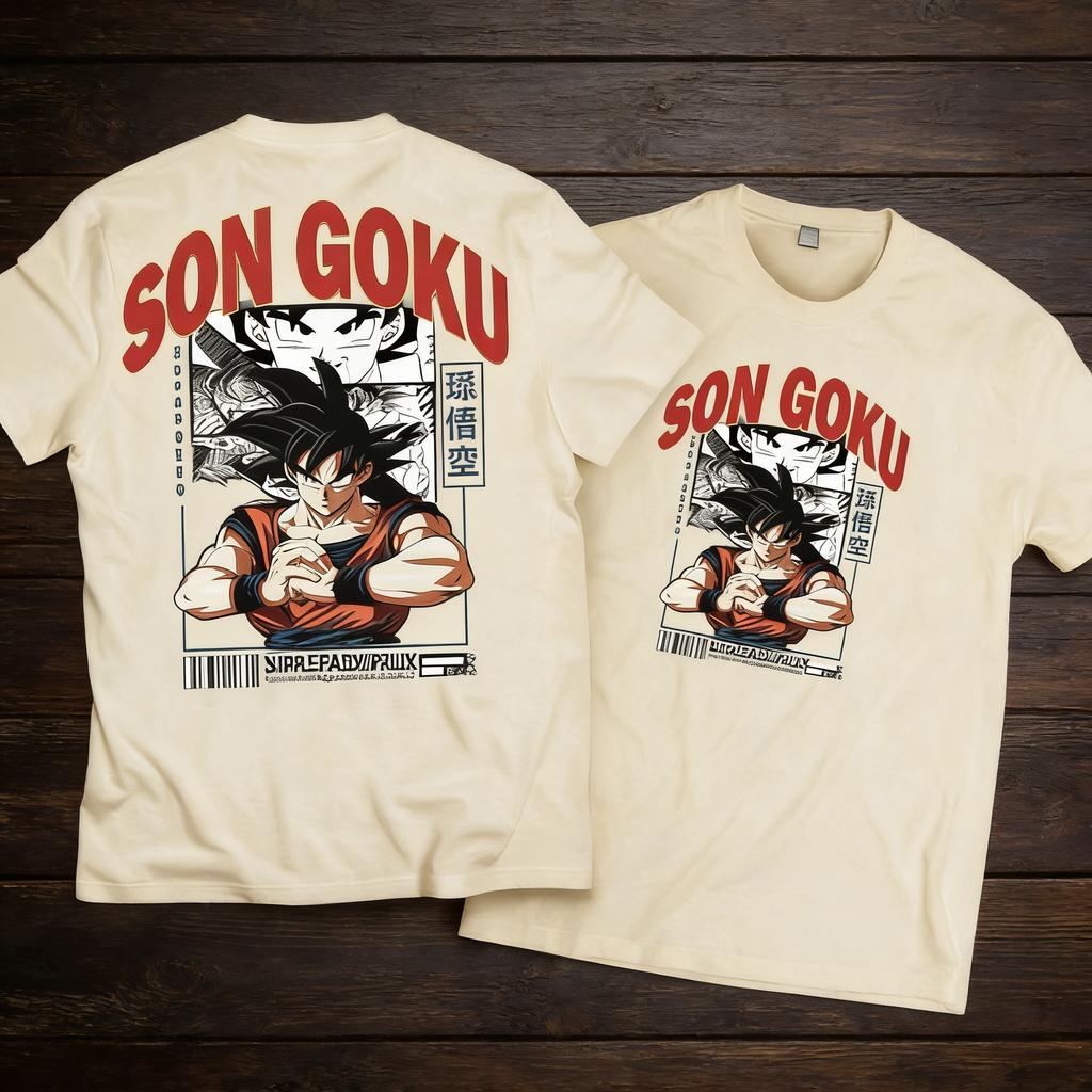 Japanese Anime Dragon Ball Wukong Instagram Cartoon Couple Lazy American Retro Oversized Short Sleeved Tshirt