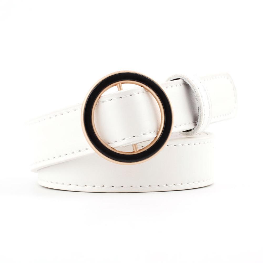 Women Fashion Casual Dark Circle Round Buckle Waist Belt