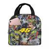 Motorcycle Racing Motor Rossi Insulated Lunch Bag for Women Children Portable Food Boxes Thermal Lunch Box Tote