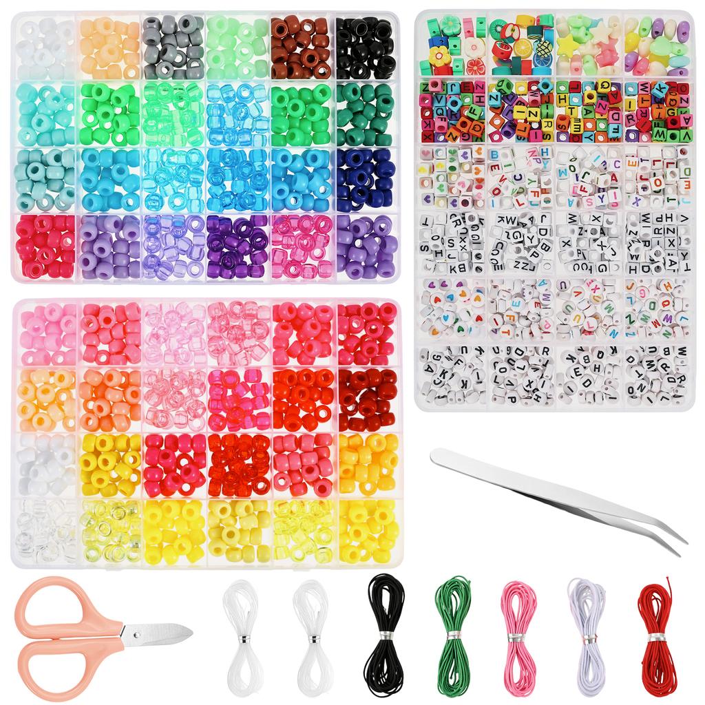 Rainbow Color Clay Pony Beads Bracelet Making Kit Jewelry Making Letter Beads Accessories Kit DIY Jewelry Art Handmade Supplies