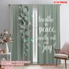 2pcs 2D Flat Printing Party Window Curtains Breathe In Peace Breathe Out Joy Polyester Without Electricity Family Party Perfect