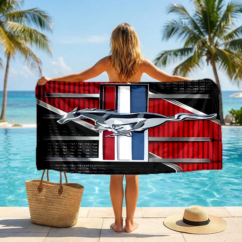 Mustang Fashion Beach Towel: Ideal for Summer Adventures Soft, absorbent and quick drying suitable for swimming and bathing