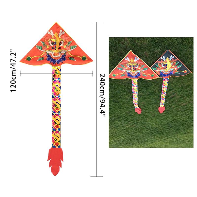 Großer Drachendrachen für Kinder und Erwachsene, leicht zu fliegen, großer, riesiger Drachendrachen mit Schwanz, leicht zu fliegendes Drachenspielzeug für draußen
