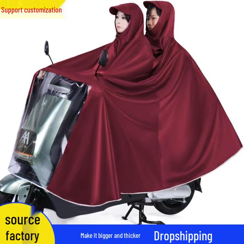 

Extra-Large Stormproof Poncho for Electric Vehicles: Thick, Full-Body, Motorcycle Cover for Men & Women