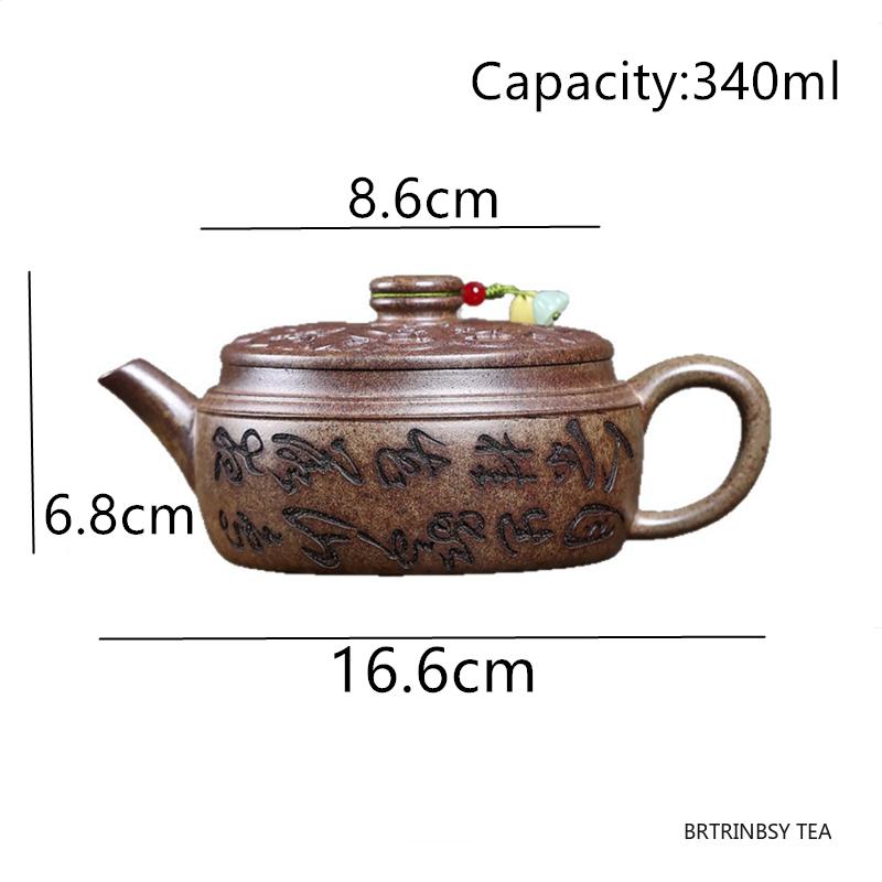 340ml Tradition Yixing Purple Clay Teapot Handmade Flower Bird Tea Pot Beauty Tea Infuser Kettle Chinese Household Zisha Teaware