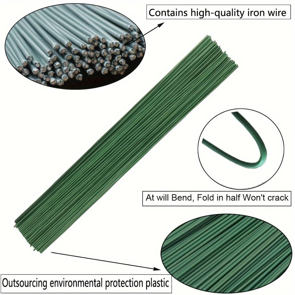 100pcs Dark Green Floral Stem Wire for DIY Crafts and Professional Flower Arrangements - Flexible and Durable Wire for Florists and Hobbyists Alike