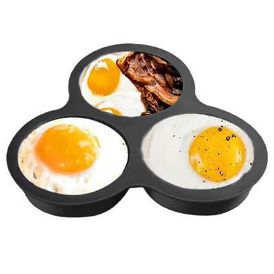 Silicone Egg Mold Air Fryer Egg Pan Reusable 3-Cavity Muffin Cake Baking Mould for Cakes Puddings Kitchen Cooking Accessories