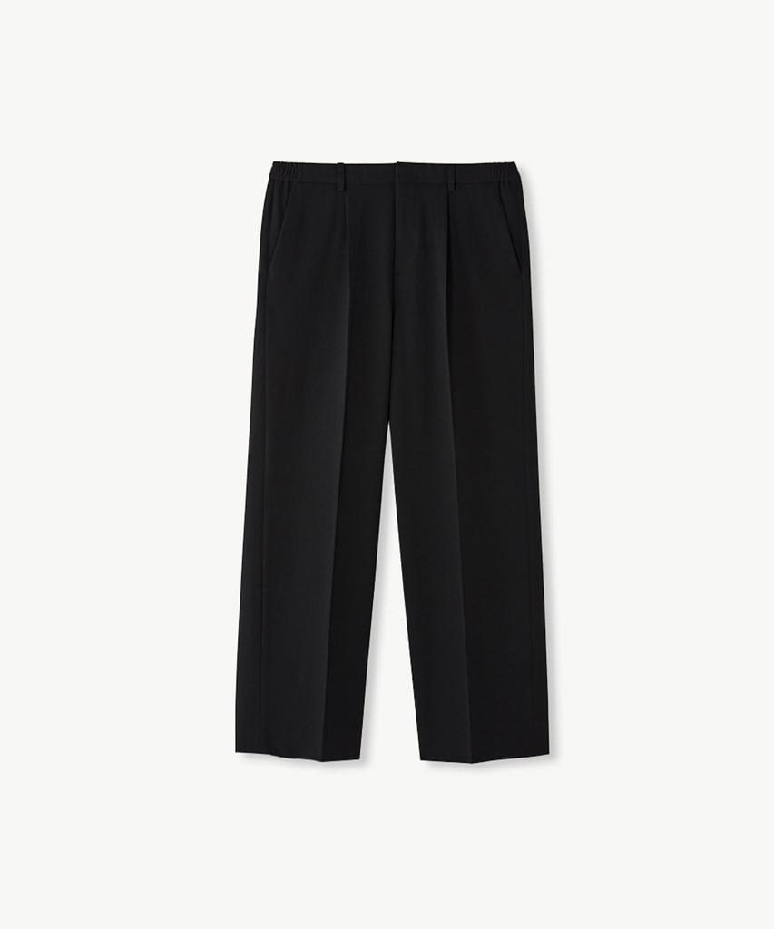 STCO Solid One-Pleat Setup Pants Black (Real Wide Fit)_Sepvz77Wsb
