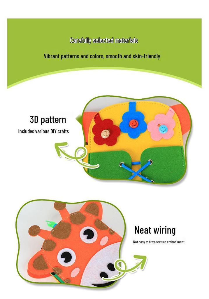 Montessori Toddler Busy Board: Felt Learning Cloth Book for Ages 1-3