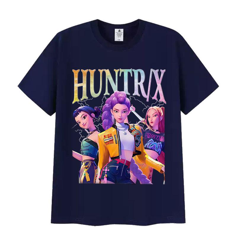 Huntrix Kpop Demon Hunters 2025 Summer Movie Graphic 100 Pure Cotton Printed Tshirt Men Women Aesthetic Fashion Oversized Y2k