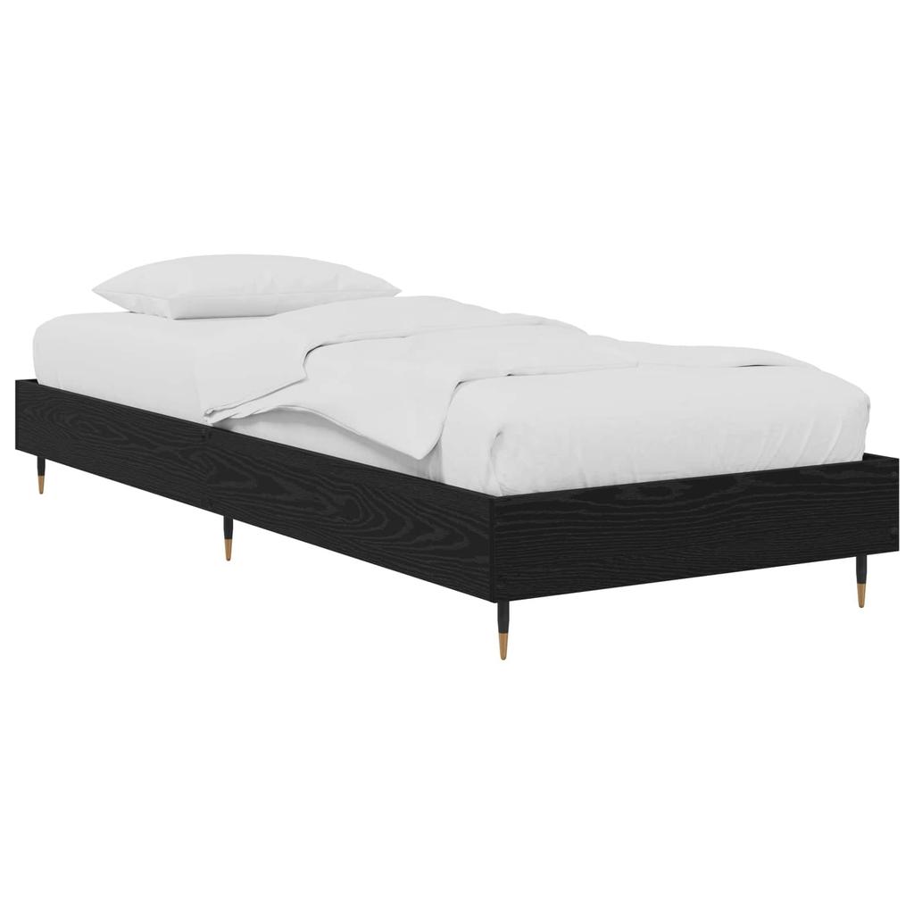 Bed Frame Black Oak 80 x 200 cm Particleboard
