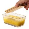 Butter Storage Box with Knife Bamboo Wood Lid 300ml Butter Cheese Container Box Household Kitchen Restaurant Butter Storage Box