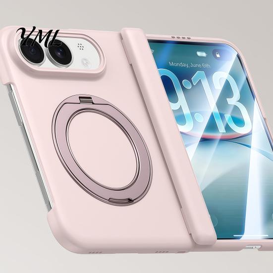 Shockproof Phone Case Magnetic for IPhoneDuo with 360 Degree Ring, Rotatable Non Comprehensive Hinge Protection Cover Slip Holder, Wireless